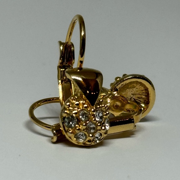 Gold Crystal Drop Earrings - Picture 7 of 8